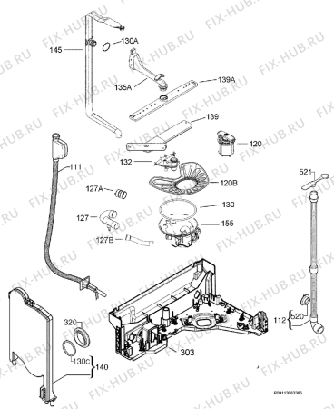 Взрыв-схема посудомоечной машины Aeg Electrolux F55402VI0P - Схема узла Hydraulic System 272